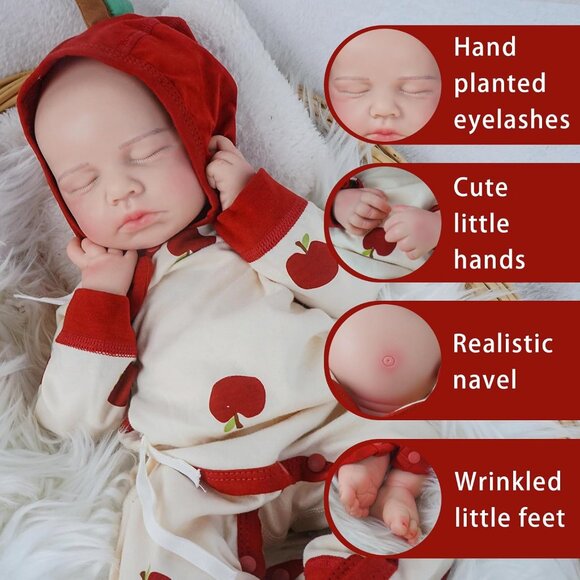 🆕18.9in Full Silicone Reborn Baby Girl Dolls Lifelike Weighted Doll Gift Toy - Picture 6 of 10